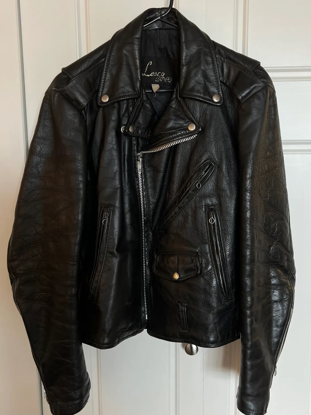 Leather motorcycle jacket